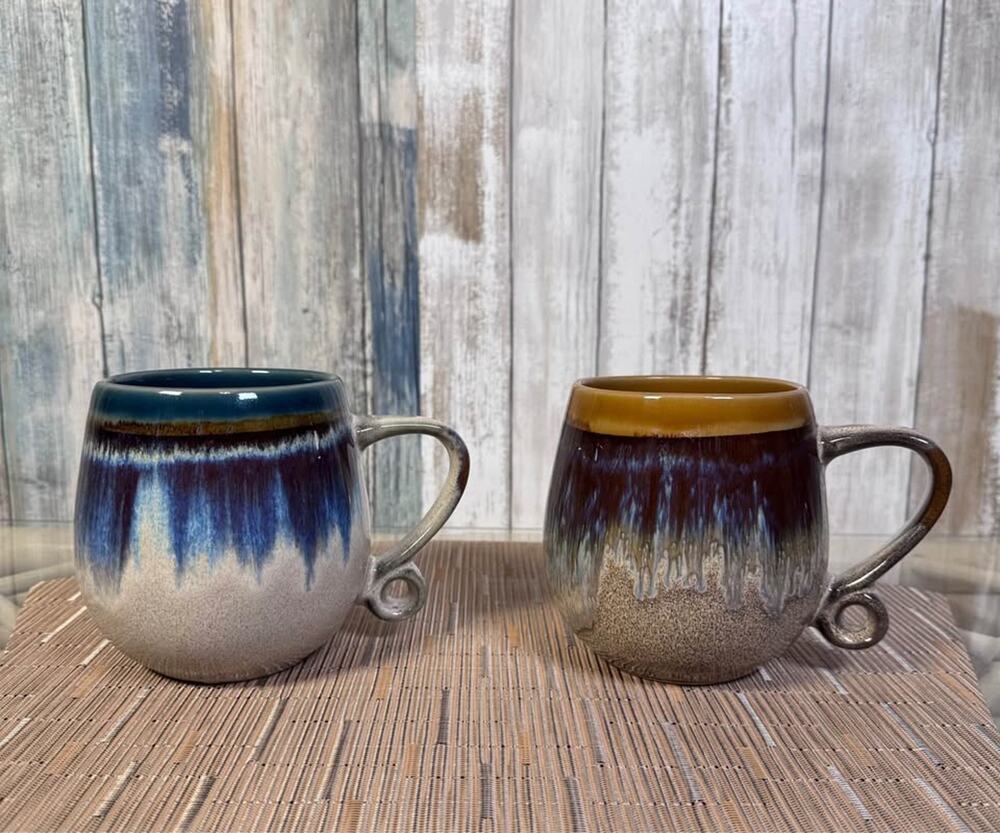 Meritage Drip Glaze Stoneware Mugs - Set of 2